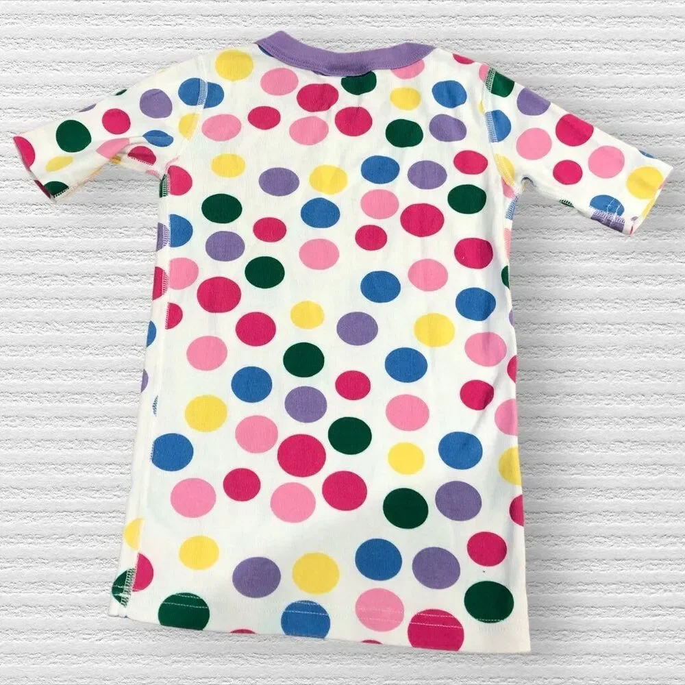 Hanna Andersson 6/7 Polka Dot short Sleeve Pajama Top Only